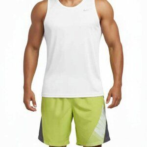 Nike Men's Activewear Shorts XXL Green Black Pull-On Logo Breathable Comfort